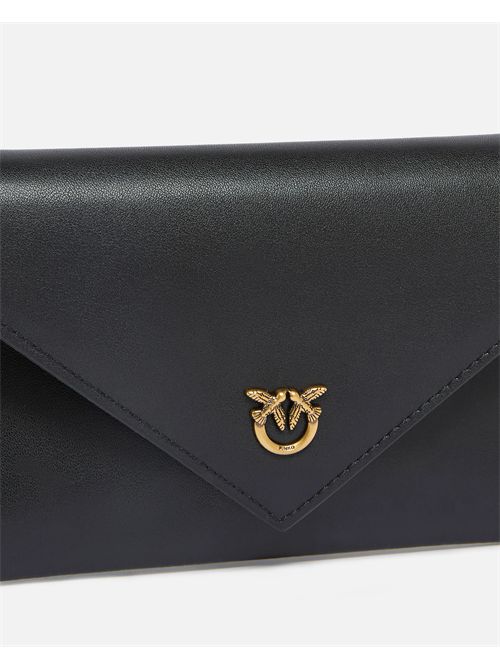 Borsa a bustina piccola in pelle liscia con logo Love Birds PINKO | 105347A0F1/Z99Q